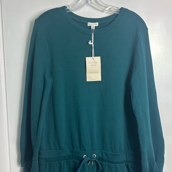 Garnet Hill Deep Teal Midi Dress - Picture 2 of 9